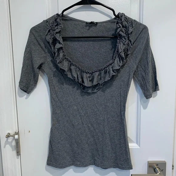 Express Ruffle Neck Top - Picture 1 of 3